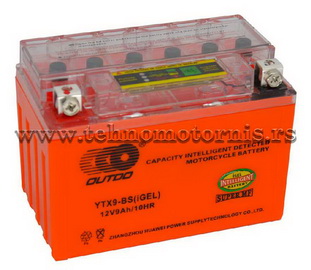 Akumulator YTX9-BS (iGEL) 12V 9Ah formiran,zatvoren sa indikatorom (150x87x107)